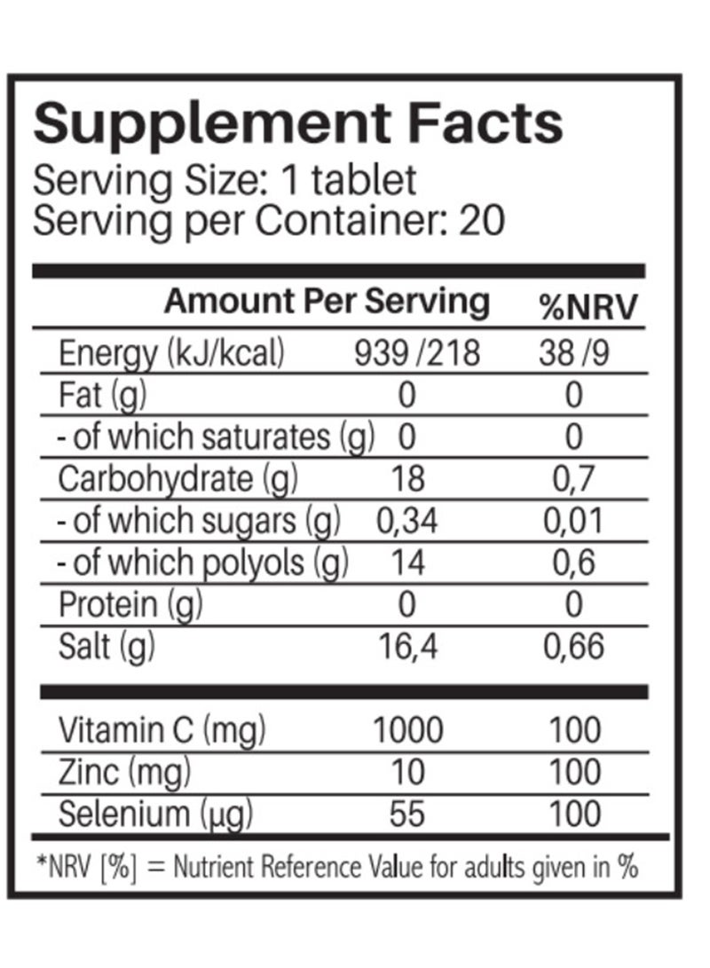 SUNSHINE NUTRITION Immune Support Effervescent Tablets Sugar Free Infused With Vitamin C, Zinc And Selenium Orange Flavor Supports Healthy Immune Function 20 Tablets 80G - Image 2