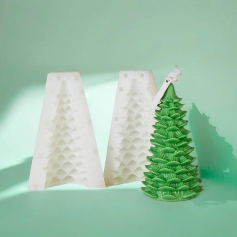 LEGACYCART Christmas Pine Tree Silicone Mould Cake Cupcake Jelly Pudding Topper Scented or Unscented Candle Mould Soy Wax Candle DIY Craft Projects Pack of 1