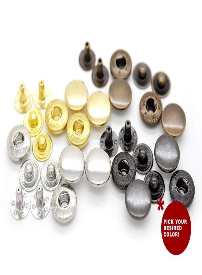 CRAFTMEMORE 50 Sets Gold Plating Snap Buttons S-Spring Socket Popper Fasteners for Jacket Bag Closures #665 VT2 (10mm (0.39")) - Image 5
