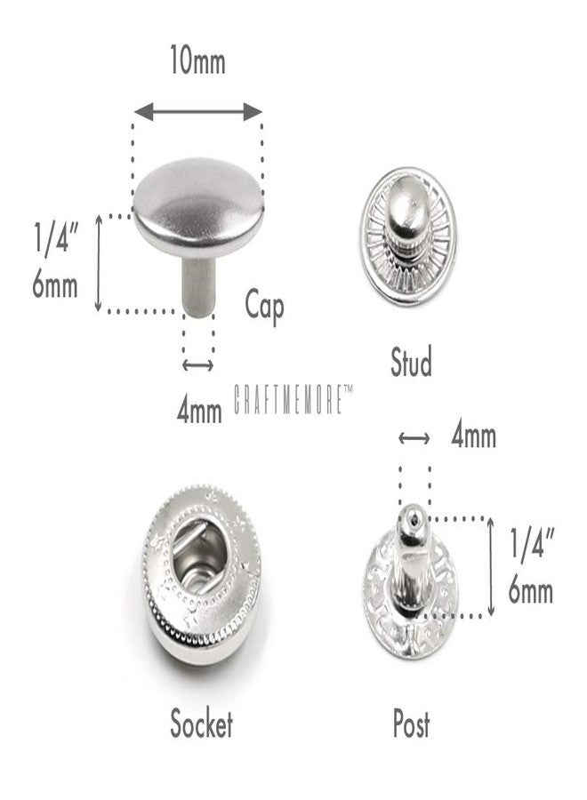 CRAFTMEMORE 50 Sets Gold Plating Snap Buttons S-Spring Socket Popper Fasteners for Jacket Bag Closures #665 VT2 (10mm (0.39")) - Image 2