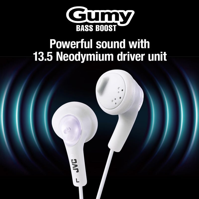 JVC HAF160W JVC HAF160W Gumy Ear Bud Headphone White - Image 5
