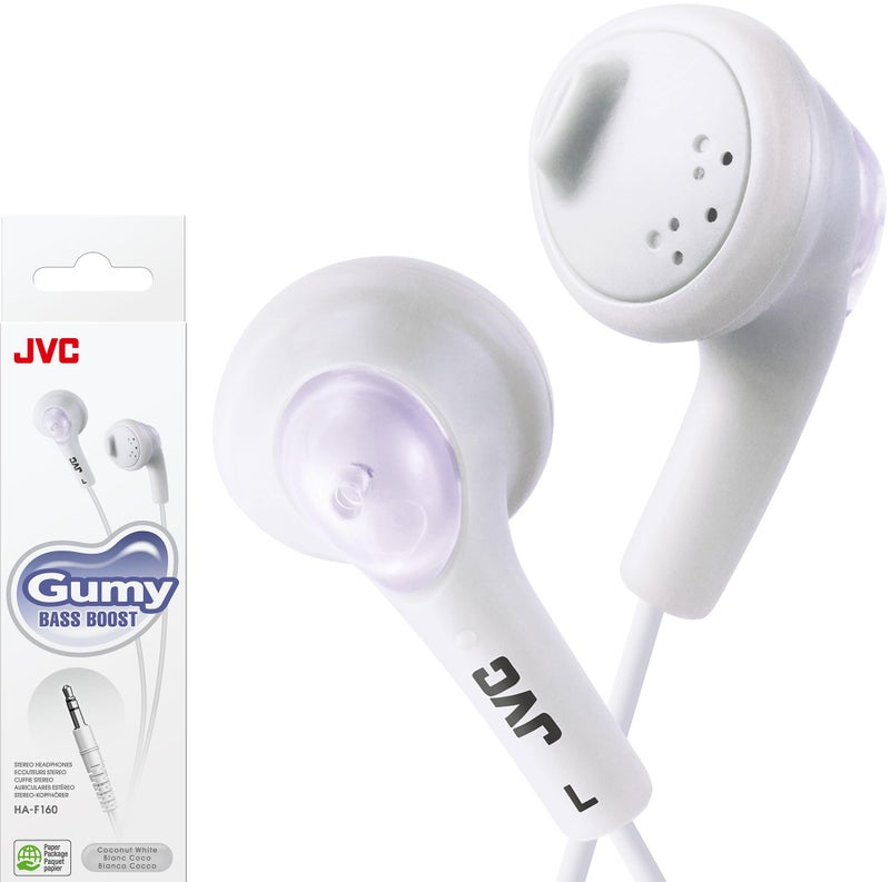 JVC HAF160W JVC HAF160W Gumy Ear Bud Headphone White - Image 1