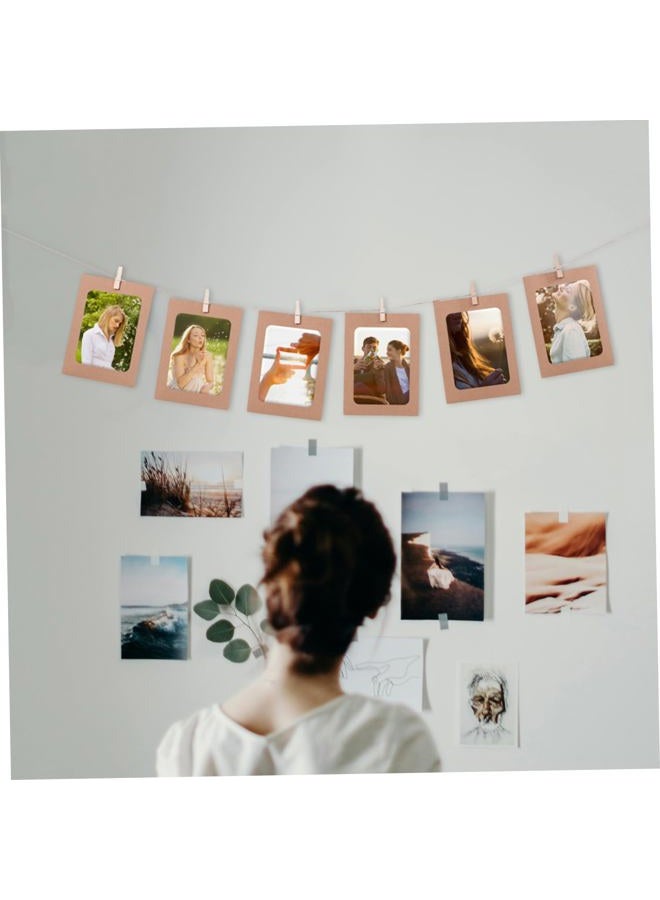 VORCOOL 30pcs Kraft Paper Photo Frames Hanging Wall Decoration DIY with Clips and Ropes for 10cm x 15cm Pictures - Image 5