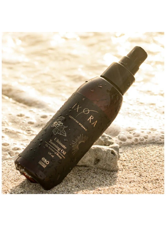 IXORA Organic Ultimate Tanning Oil - Enriched with Roucou Oil & Shea Butter - Natural golden summer glow - 125ml - Image 1
