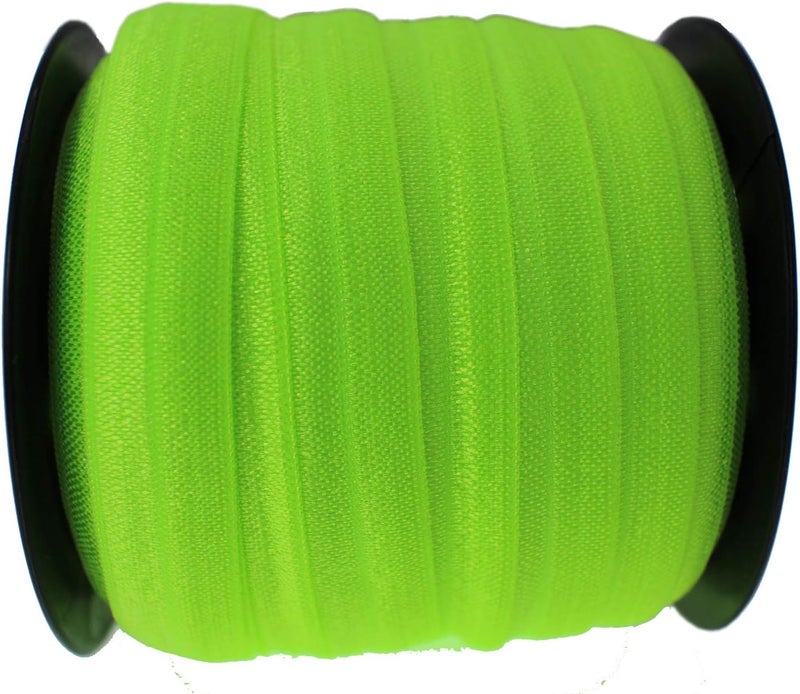 JESEP Neon Green Fold Over Elastic 5/8 inch 15mm Elastic Bands for Sewing 40 Yards Wide Elastic Headbands Stretchy Ribbon for Crafts-Elastic Straps Trim for Girls Hair Ties-Bow-DIY Projects-Clothes - Image 4
