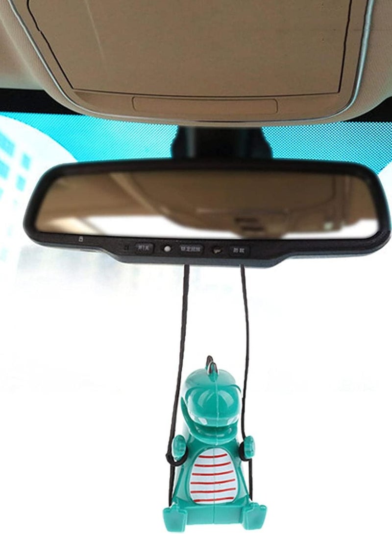 SYOSI Car Hanging Accessories Car Mirror Hanging Accessories, Swing Green Dinosaur Car Decoration Charm Pendant Car Mirror Suspension decoration Car Charm Decoration, Lanyard 70cm adjustable length (green) - Image 2