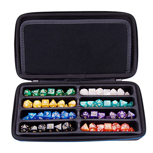 SIQUK Dice Case DND Dice Box Dice Storage Case Dice Organizer Holder with Handle Removable Slotted Tray Holds 8 Sets DND Dice for Dungeons & Dragons and Other RPG Table Games - Image 3