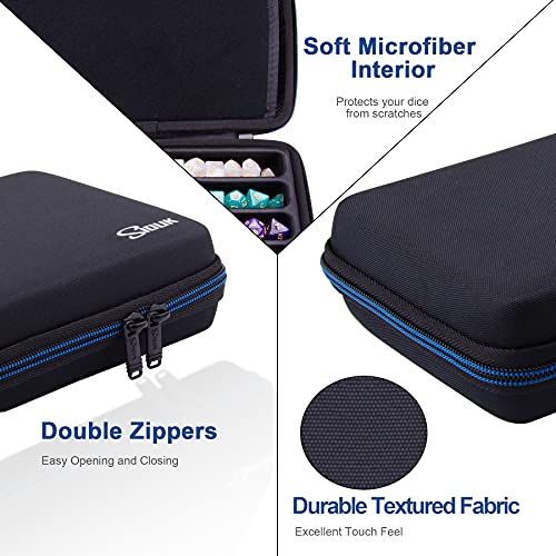 SIQUK Dice Case DND Dice Box Dice Storage Case Dice Organizer Holder with Handle Removable Slotted Tray Holds 8 Sets DND Dice for Dungeons & Dragons and Other RPG Table Games - Image 4