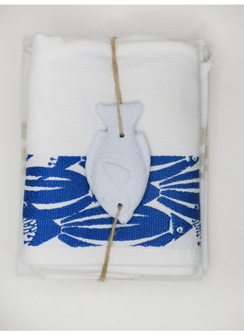 ميسي Marin 2-Piece Fish Jacquard Tea Towel Set