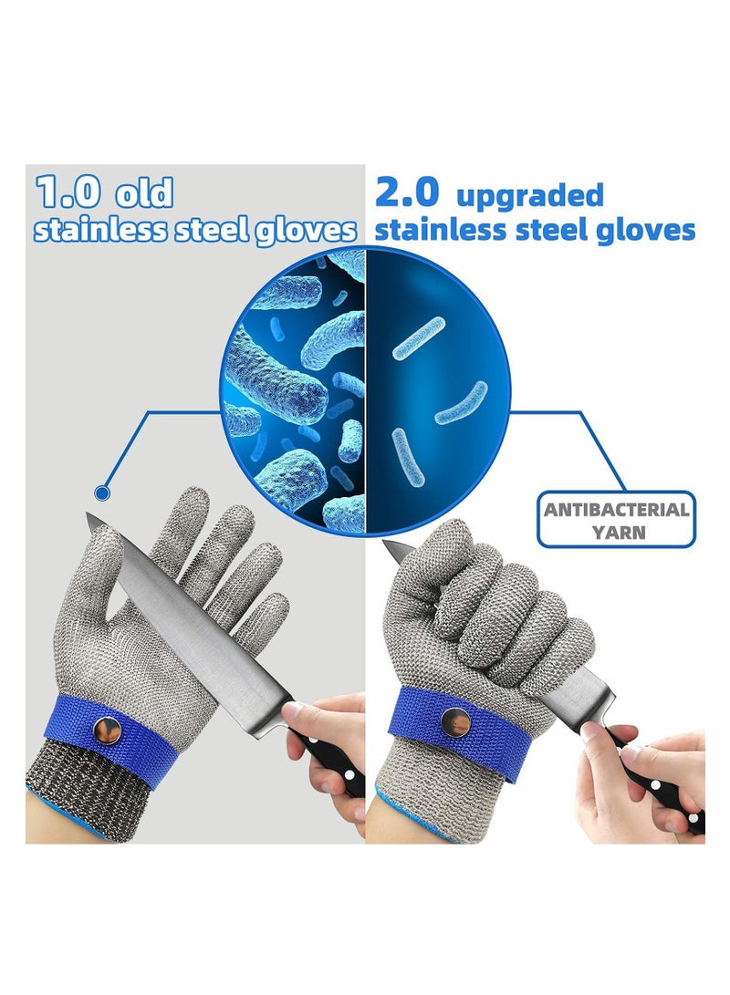 Cut Resistant Glove Level 9 Cutting Glove Stainless Steel Wire Mesh Metal Glove for Kitchen, Garden, Fishing, Durable Cut Glove for Men or Women (XL) - Image 2