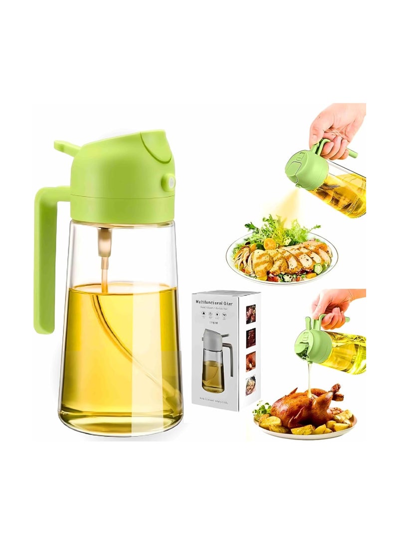 Raxoom Oil Spray Bottle 2 in 1 Oil Dispenser & Sprayer (16oz / 470ml) for Cooking, Salad, BBQ - Olive Oil Spray Bottle Large Capacity for Kitchen, Air Fryer, Baking, Grilling - with Handle - Image 2