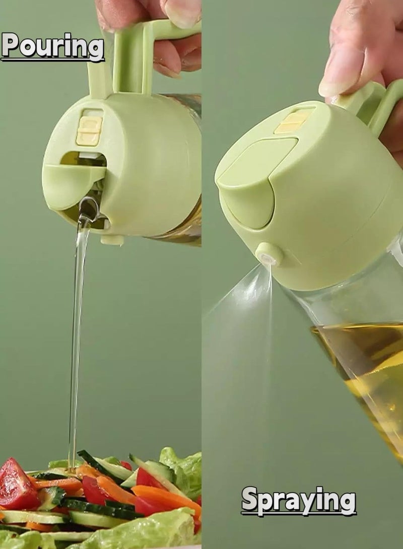 Raxoom Oil Spray Bottle 2 in 1 Oil Dispenser & Sprayer (16oz / 470ml) for Cooking, Salad, BBQ - Olive Oil Spray Bottle Large Capacity for Kitchen, Air Fryer, Baking, Grilling - with Handle - Image 4