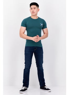 VANS Men Crew Neck Short Sleeve Brand Logo T Shirt, Dark Green  - Image 2