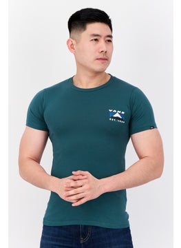 VANS Men Crew Neck Short Sleeve Brand Logo T Shirt, Dark Green  - Image 1