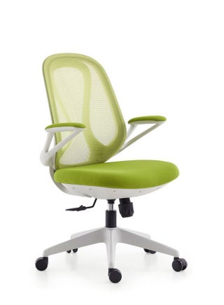 Modern Stylish Middle Back Mesh Office Chair in Green with White Frame, Adjustable Height and Tilt, Grade 3 Gas Lift, Fiberglass PP Base, 55mm Nylon Casters - pzsku/Z4C41C6628B8725AD1292Z/45/_/1689232500/783b4d5e-0f64-4b4d-8c1f-46bfb37062a7