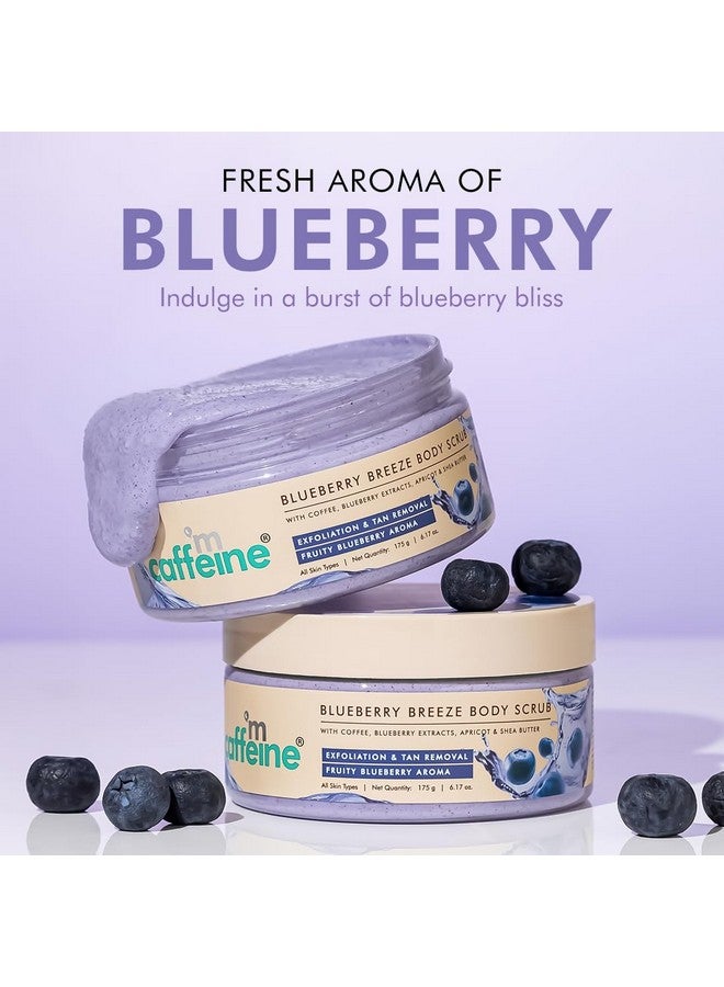 MCaffeine Blueberry Breeze Body Scrub For Glowing Skin With Coffee, Blueberry, Apricot & Shea Butter | Exfoliates, Removes Tan, Nourishes, Moisturizes | Exfoliating Scrub | Fruity Blueberry Aroma For Men & Women - 175G  - Image 3