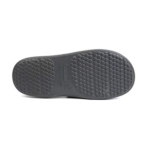 FUNKYMONKEY Womens Bathroom Shower Slippers Indoor Home Beach Non Slip Sandal (7 M US, Grey) - Image 5
