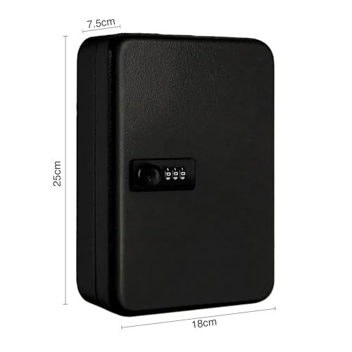 oddpod™ 48 Keys Numeric Lock Metal Wall-Mount Security Key Box/Safe Cabinet with Key Tags (Black) - Image 3