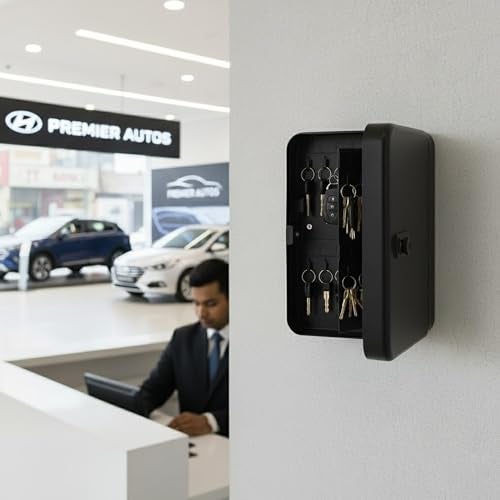 oddpod™ 48 Keys Numeric Lock Metal Wall-Mount Security Key Box/Safe Cabinet with Key Tags (Black) - Image 2