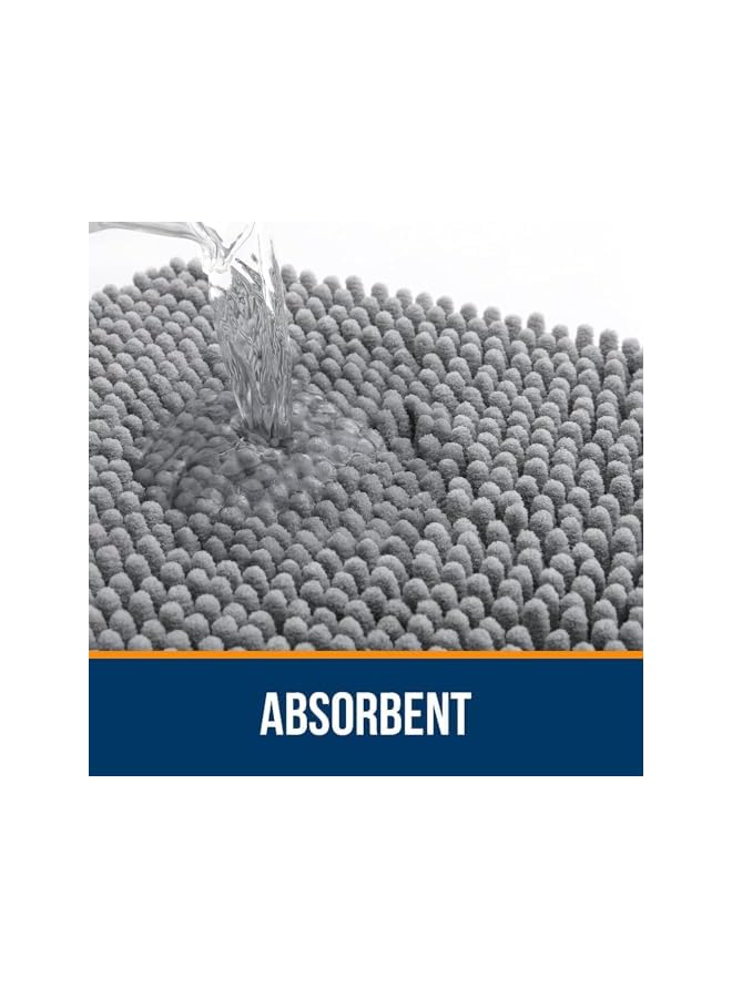 The Bros Bathroom Rugs,80x50 cm Extra Soft Absorbent Chenille Bath Rugs, Rubber Backing Quick Dry, Machine Washable Bath Mats for Bathroom Floor, Tub and Shower, Home Decor Accessories, Grey - Image 4