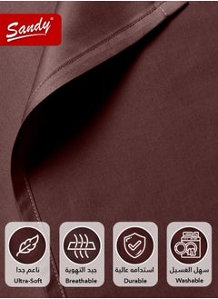 Sandy Sandy Premium Hotel Quality Fitted Sheet and Pillow Cases, Bed Sheet 3 Pieces Set, Soft & Breathable and Cooling, King Size 200 x 200 cm, Burgundy Brown  - Image 5