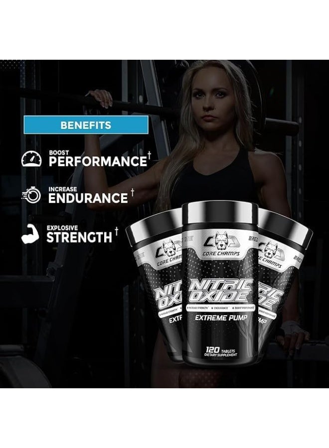 كور تشامبس أورة شامبس أكسيد النيتريك، القوة، ضخ شديد - 120 قرص - Image 4