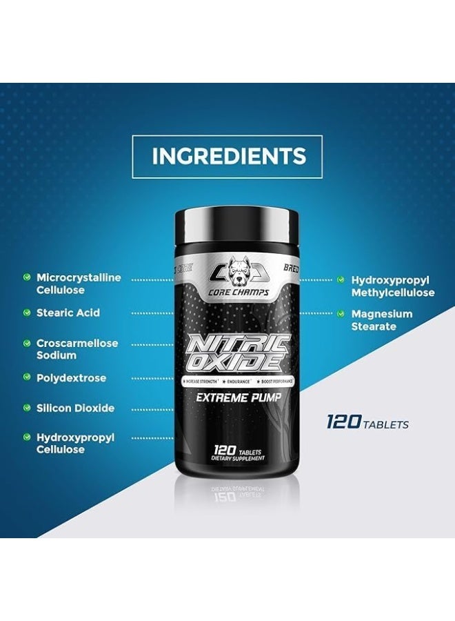 كور تشامبس أورة شامبس أكسيد النيتريك، القوة، ضخ شديد - 120 قرص - Image 5