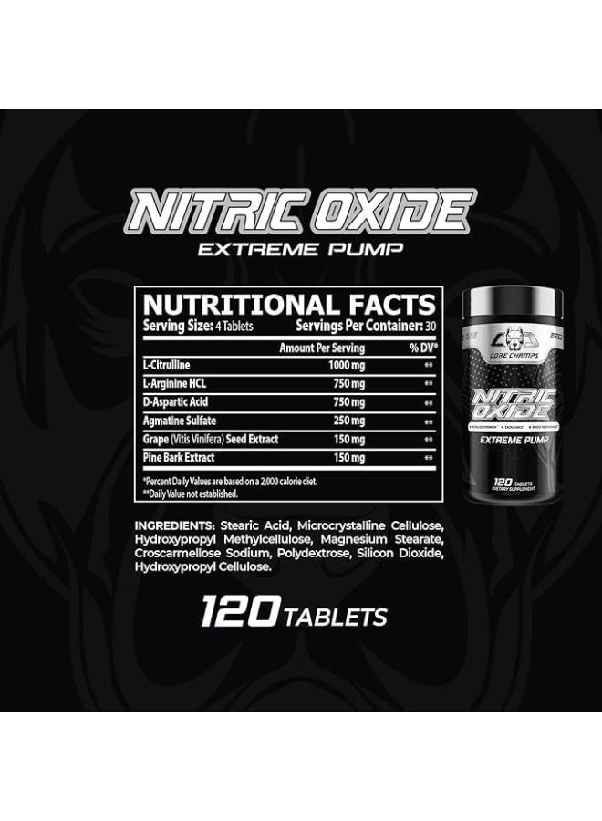 كور تشامبس أورة شامبس أكسيد النيتريك، القوة، ضخ شديد - 120 قرص - Image 2