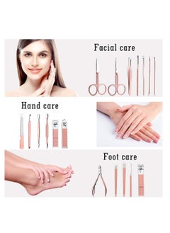 Arabest Manicure Set Pedicure Kit Nail Clippers Sets - Professional Grooming Kit High Precision Stainless Steel Nail Cutter Nail File Sharp Nail Scissors and Clipper Fingernails with stylish case  - Image 3