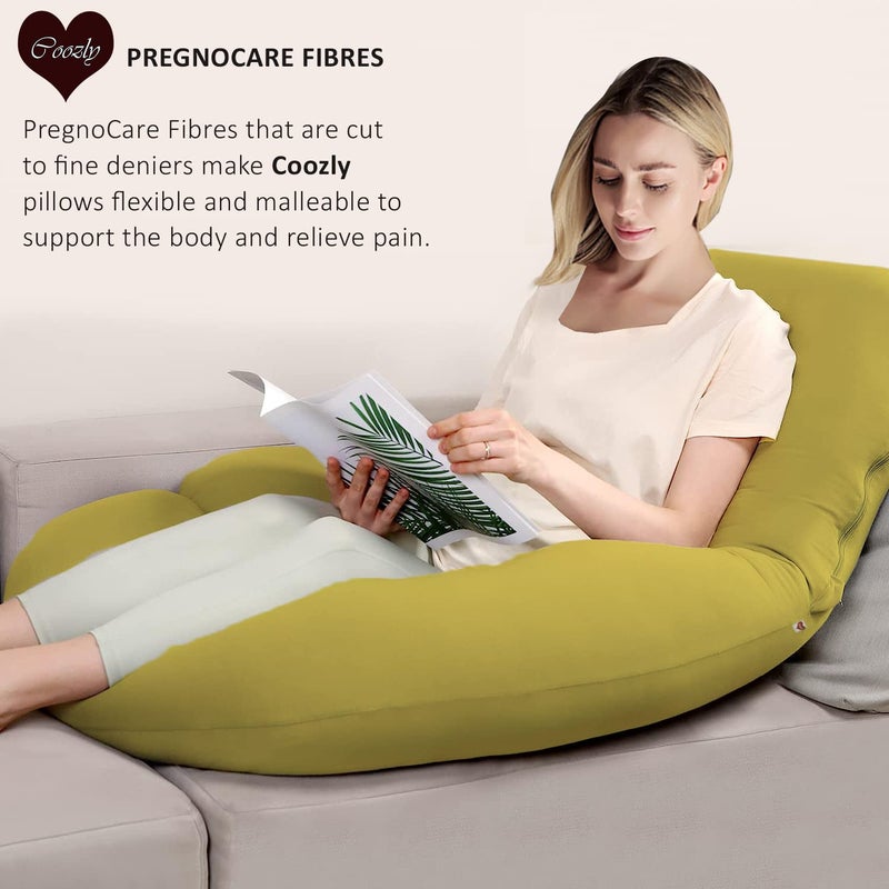 COOZLY وسادة الحمل على شكل G من COOZLY | وسادة الأمومة على شكل G مع أغطية قابلة للإزالة 100% قطن | وسادة النوم للحمل على شكل G (أصفر) - Image 5