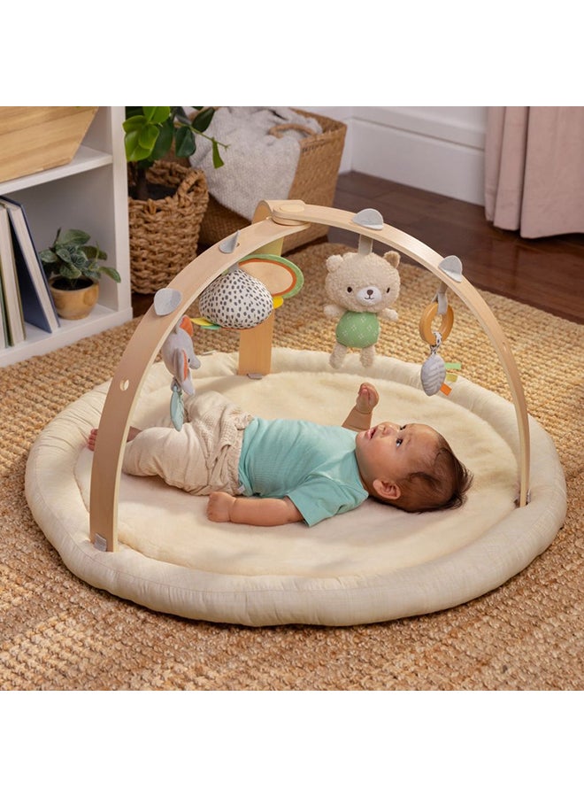 Ingenuity - Every Season Plush Lambswool Play Gym, Cozy, Reversible Play Mat with 5 Removable Toys, 0-12 Months - Image 3