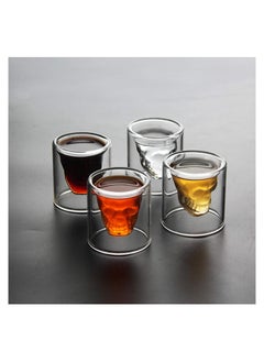 Generic 6 PCS Crystal Skull Shot Glasses, Skull Juice Bowl, Double Layer Clear Glass Water Bowl, for All Drinks Milk, 50ml  - Image 3