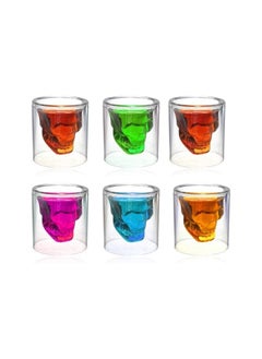 Generic 6 PCS Crystal Skull Shot Glasses, Skull Juice Bowl, Double Layer Clear Glass Water Bowl, for All Drinks Milk, 50ml  - Image 4