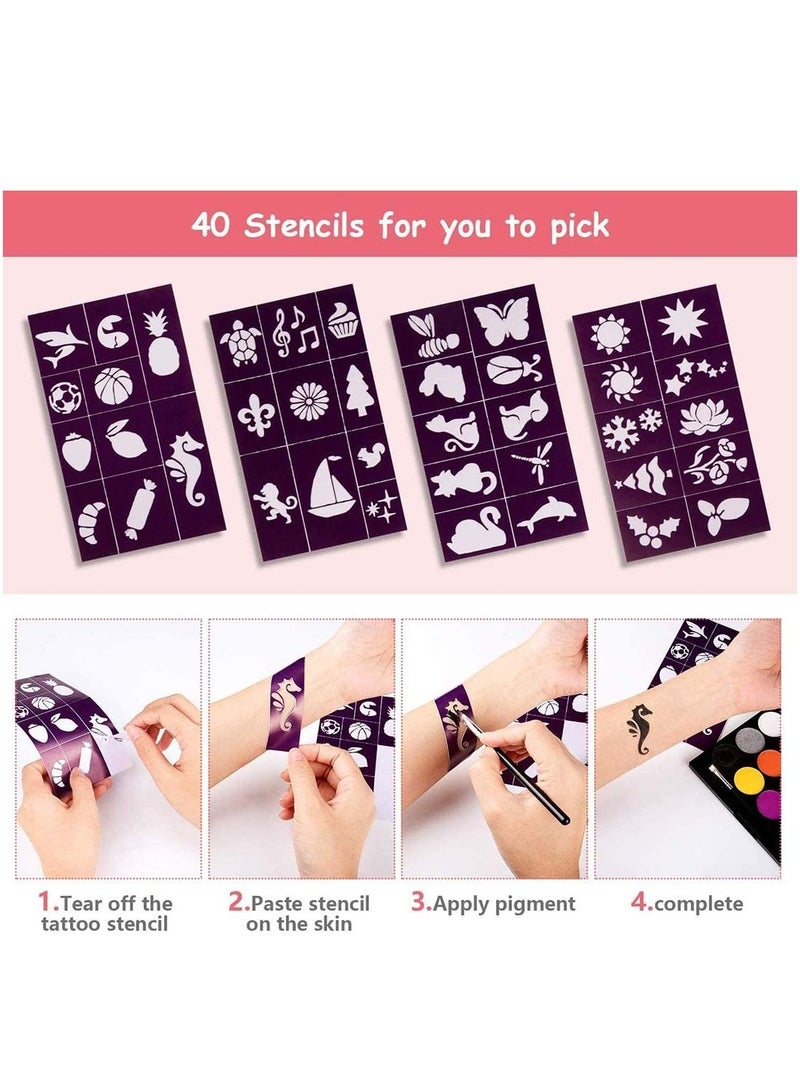 SYOSI Face Paint Kit for Kids, Professional Nontoxic Face Paint 15 Colors Kit with 2 Brushes, Body Makeup Paint Hypoallergenic Water Based Paints for Party Cosplay - Image 4