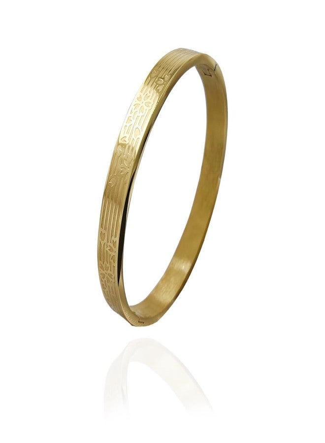 Saiizen Stylish Gold-Plated Designer Kada Bracelet Luxurious and Timeless - Image 1