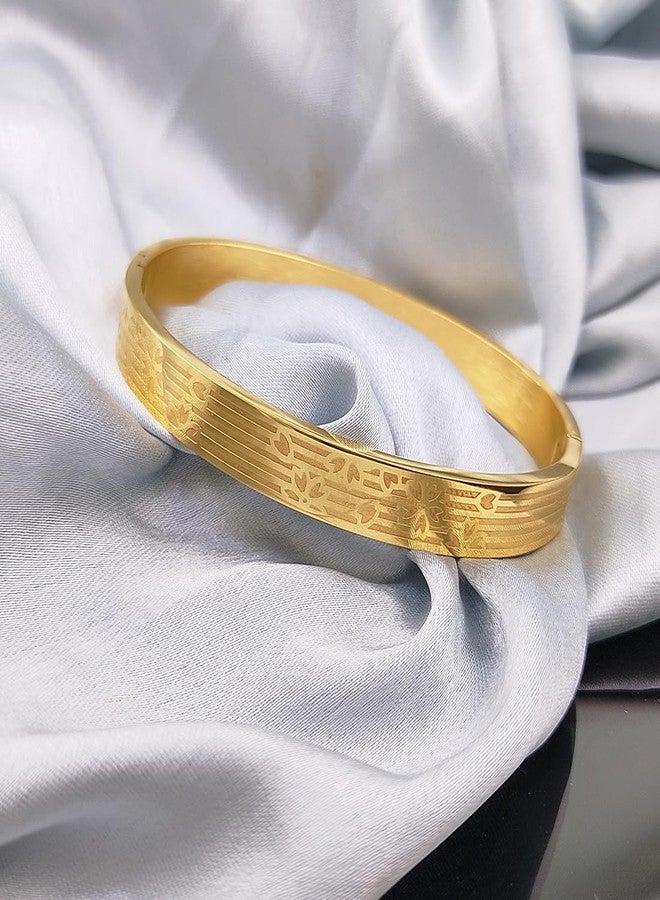 Saiizen Stylish Gold-Plated Designer Kada Bracelet Luxurious and Timeless - Image 2