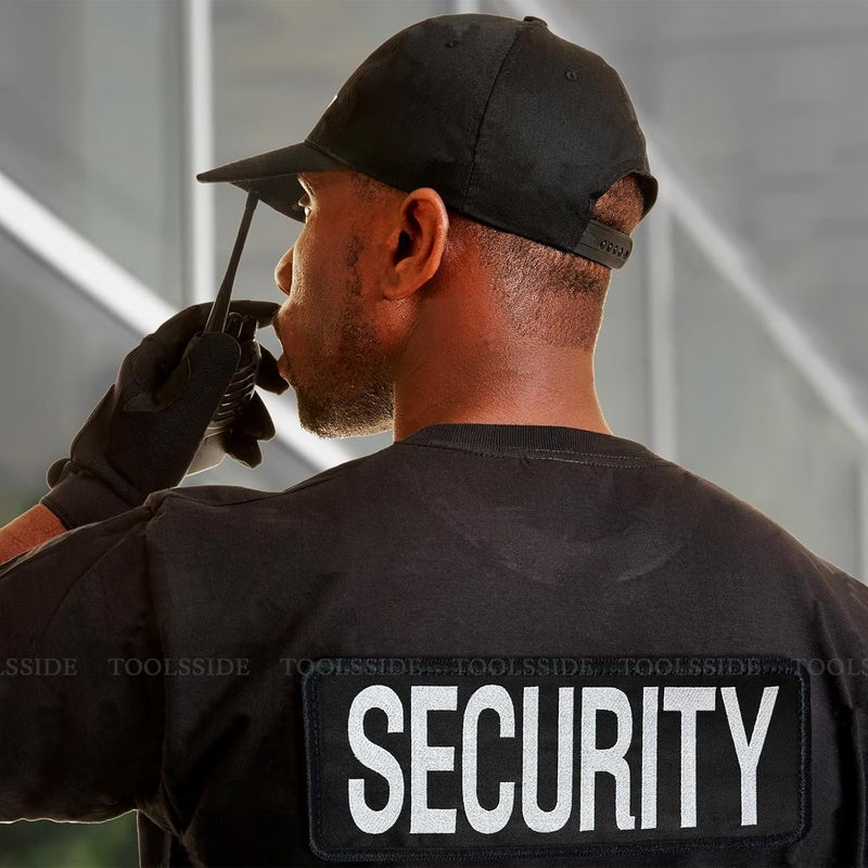 TOOLSSIDE 2 Pack Security Patches Hook and Loop System - Security Patches for Uniforms with Embroidered Letters - One Small and One Large Security Patch - Security Patch for Vest or Jacket 10.75" x 4" - Image 2