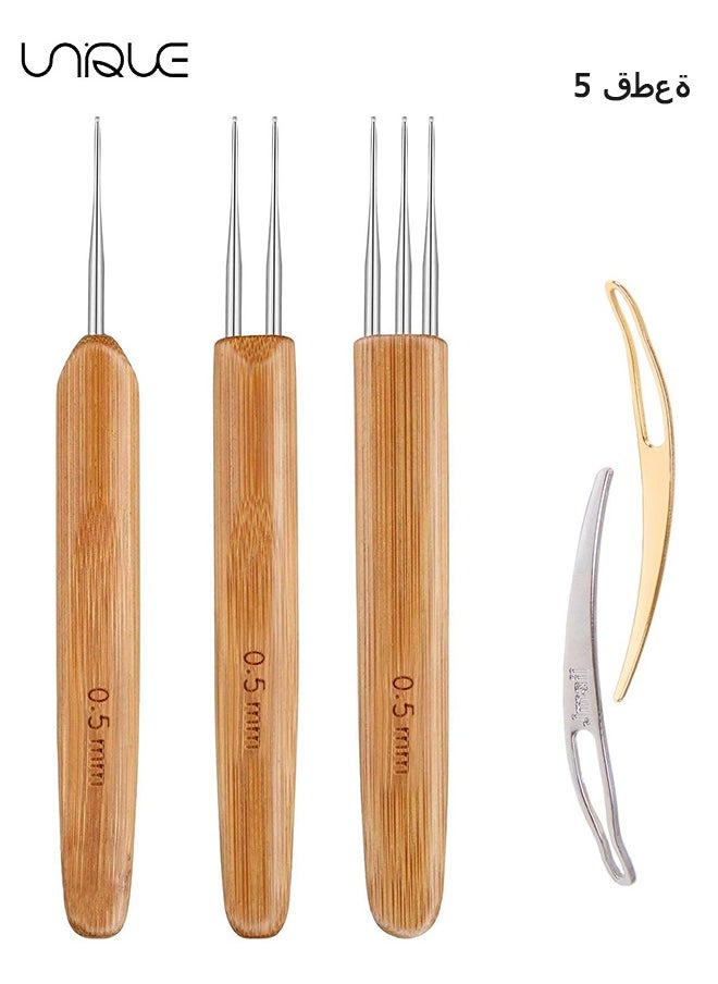 Unique Dreadlock Crochet Hook Tool, 0.5 mm Braid Hair Dreadlocks Needle Weaving Crochet for Braid Craft, 3 Pieces Dreadlocks Crochet with Different Hooks  - Image 1