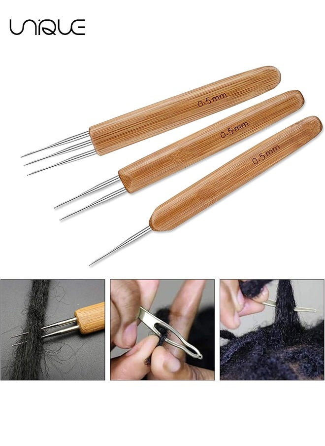 Unique Dreadlock Crochet Hook Tool, 0.5 mm Braid Hair Dreadlocks Needle Weaving Crochet for Braid Craft, 3 Pieces Dreadlocks Crochet with Different Hooks  - Image 4