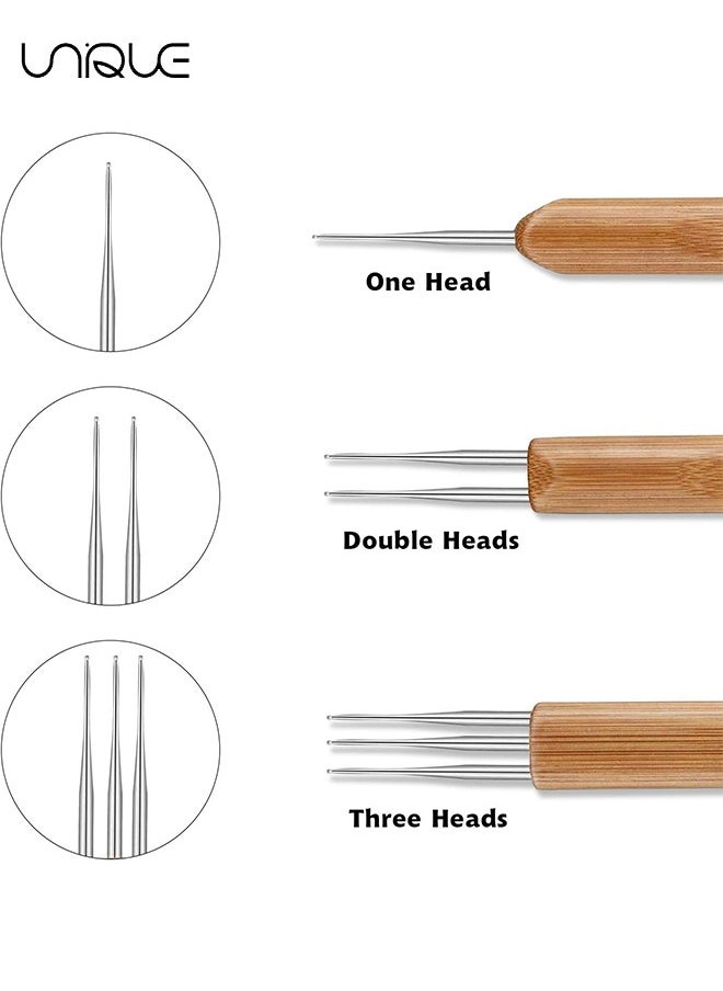 Unique Dreadlock Crochet Hook Tool, 0.5 mm Braid Hair Dreadlocks Needle Weaving Crochet for Braid Craft, 3 Pieces Dreadlocks Crochet with Different Hooks  - Image 3