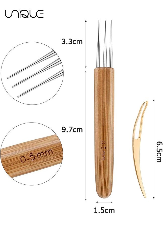 Unique Dreadlock Crochet Hook Tool, 0.5 mm Braid Hair Dreadlocks Needle Weaving Crochet for Braid Craft, 3 Pieces Dreadlocks Crochet with Different Hooks  - Image 2