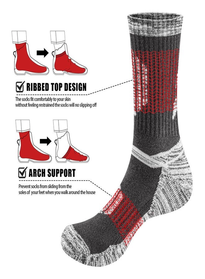 YUEDGE Men's Hiking Socks Moisture Wicking Mens Socks Cushioned Casual Athletic Socks Comfort Work Socks for Men Plus Size 10-13, Black, 5 Pairs - Image 3