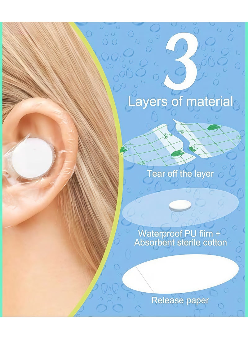 XiuWoo Baby Waterproof Ear Stickers Ear Covers for Swimming Shower Ear Protectors with Ear Plugs for Kids Newborn Disposable Ear Covers for Shower Surfing Snorkeling and Other Water Sports (White，60PCS) - Image 5