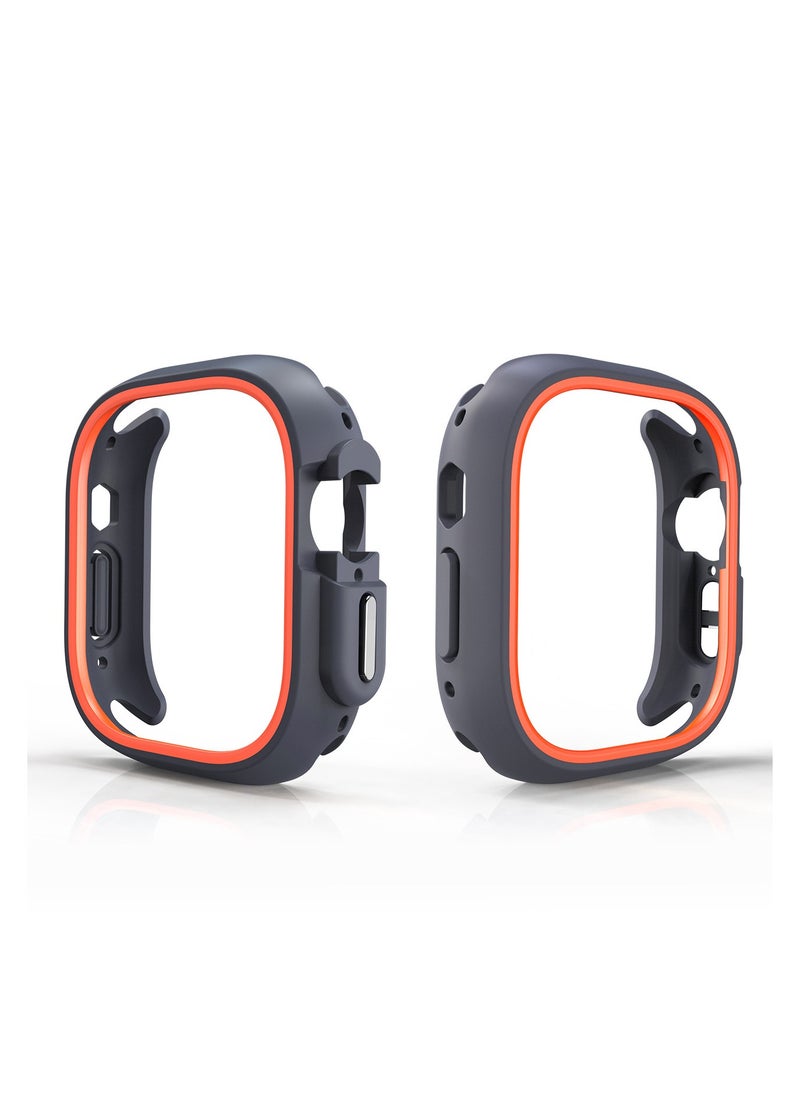 Samu - Apple Watch Ultra Case Shockproof Case for Apple Watch Ultra 49MM Protective Silicone Armour TPU Case Orange - Image 1