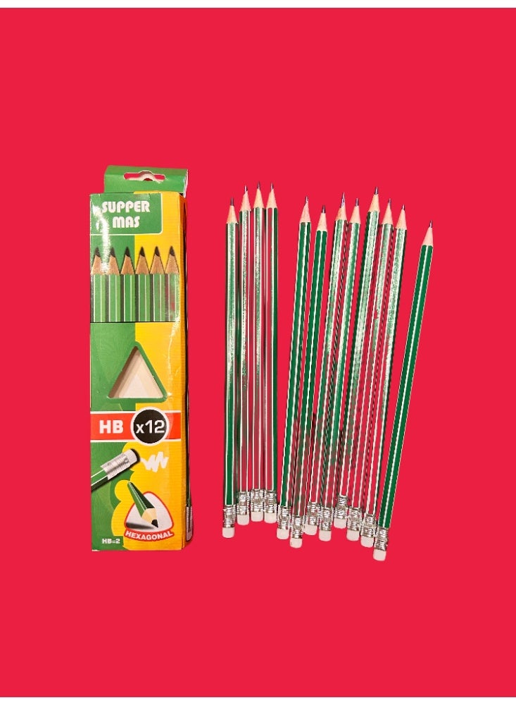 4 boxes of 4 colors, 48 ​​HB pencils with eraser - Image 3