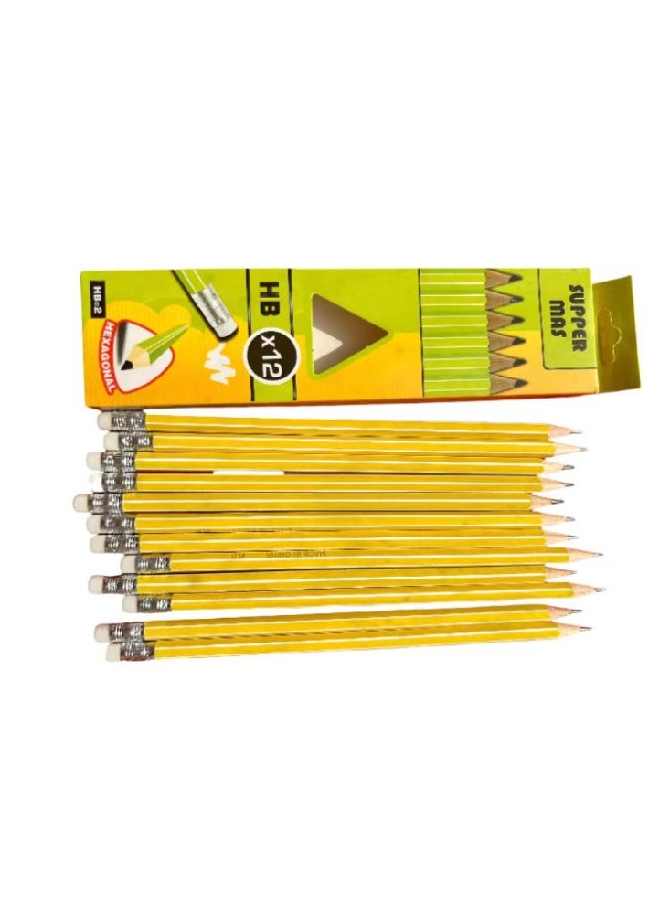 4 boxes of 4 colors, 48 ​​HB pencils with eraser - Image 2