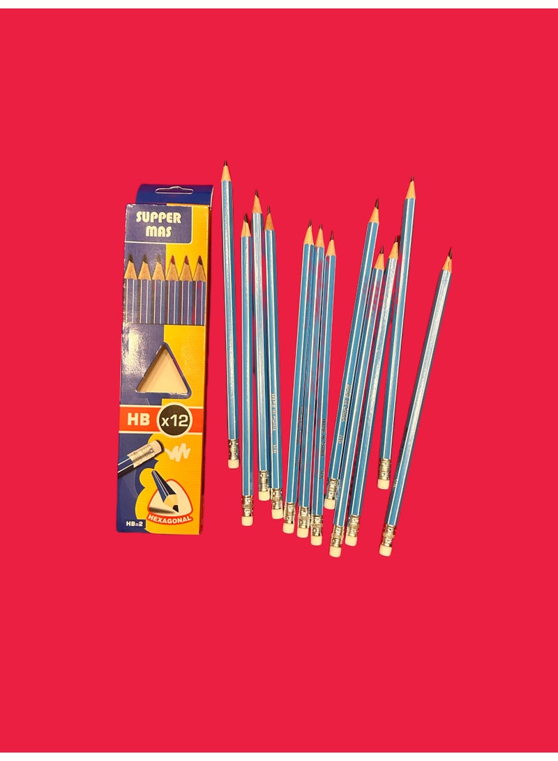 4 boxes of 4 colors, 48 ​​HB pencils with eraser - Image 5
