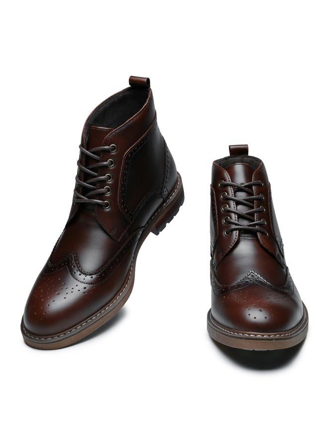 ArcBrothers Men's Dress Boot For Men Oxford Ankle Boots Dark Brown Dress Boots Genuine Leather Classic Brogue Style - Image 5