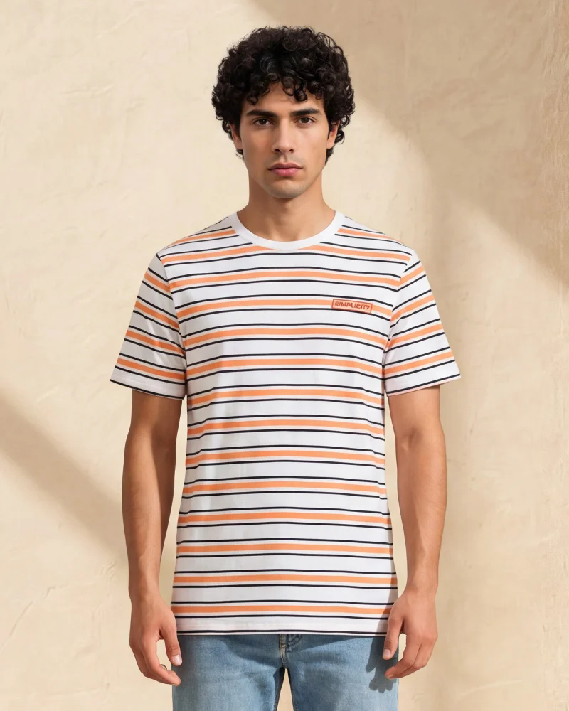 Redtag Men Assorted Striped T-Shirt