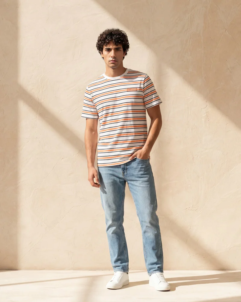 Redtag Men Assorted Striped T-Shirt
